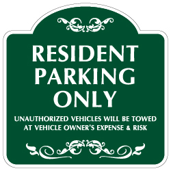 Mission Style Resident Parking Only Sign -18x18 - Made with 3M Reflective Rust-Free Heavy Gauge Durable Aluminum available for quick shipping from STOPSignsAndMore.com