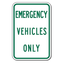Emergency Vehicles Only Parking Sign - 12x18 - Reflective heavy-gauge aluminum Hospital Parking Lot Signs