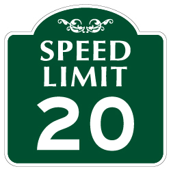 Mission Style 20-MPH SPEED LIMIT Sign - 18x18 - Made with 3M Engineer Grade Reflective Rust-Free Heavy Gauge Durable Aluminum available at STOPSignsAndMore.com