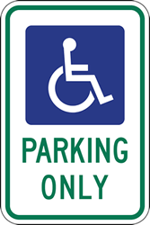 R7-8-OH Ohio State Disabled Parking Only Sign - 12x18