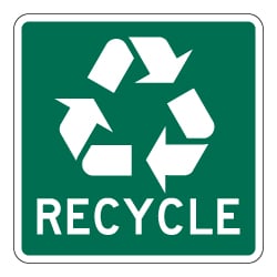 Recycle Symbol Aluminum Sign - 8x8 - Our Signs Are Made with 3M Reflective Vinyl, Rust-Free Heavy Gauge Durable Aluminum Available at STOPSignsAndMore.com