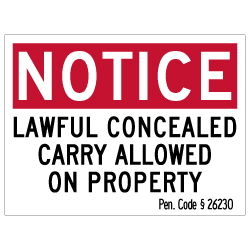 California SB2 Concealed Carry Authorization - 8x6 - Non-reflective