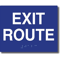 ADA Compliant Exit Route Signs with Tactile Text and Grade 2 Braille - 5x4