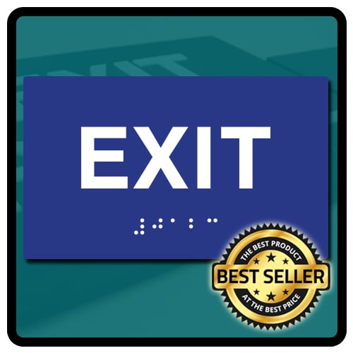 ADA Compliant Exit Signs with Tactile Text and Grade 2 Braille - 5x3