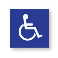 ADA Compliant International Symbol of Accessibility (ISA) Signs with Raised Symbol - 6x6