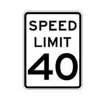 Forty Miles Per Hour Speed Limit Signs - 18x24 - Official R2-1 MUTCD Compliant Reflective Rust-Free Heavy Gauge Aluminum Speed Limit Signs