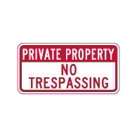 Private Property No Trespassing Signs - 12x6 - Reflective Rust-Free Durable Aluminum Signs