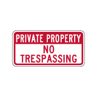 Private Property No Trespassing Signs - 12x6 - Reflective Rust-Free Durable Aluminum Signs