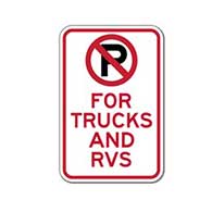 No Parking For Trucks And RVs Signs - 12x18 - Reflective Rust-Free Heavy Gauge Aluminum No Parking Signs