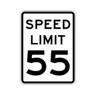 Fifty-Five Mile Per Hour Sign- 18x24 Size - Official R2-1 MUTCD Compliant Reflective Rust-Free Heavy Gauge Aluminum Speed Limit Sign