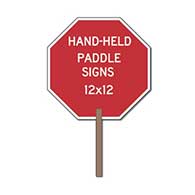 Custom Two-Sided Paddle Signs - 12x12 Custom Reflective Aluminum STOP Sign Paddles