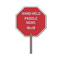 Custom Two-Sided Paddle Signs - 18x18 - Custom Reflective Aluminum STOP Sign Paddles