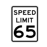 Sixty-Five Mile Per Hour Sign - 18x24 - Official MUTCD Compliant Reflective Rust-Free Heavy Gauge Aluminum R2-1 Speed Limit Signs