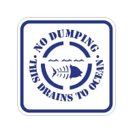 No Dumping This Drains To Ocean Sign - 12x12 - Reflective Rust-Free Heavy Gauge Aluminum No Dumping In Drain Signs