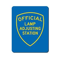 Official Lamp Adjusting Station Sign - Single-Faced - 24x30 - Reflective, heavy-gauge aluminum Lamp  Adjusting Station sign