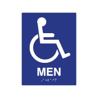 ADA Compliant Accessible Symbol Men Restroom Wall Signs - 6x8