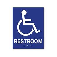 ADA Compliant Wheelchair Access Pictogram Restroom Wall Sign - Tactile Text and Grade 2 Braille - 6x8