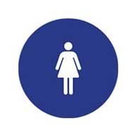 ADA Compliant and CA Title 24 Compliant Womens Restroom Door Signs with Female Symbol - 12x12