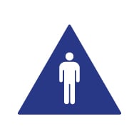 ADA Compliant Mens Restroom Door Signs with Male Symbol - 12x12