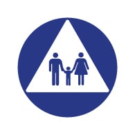 ADA Compliant Family Unisex Restroom Door Signs - 12x12