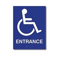 ADA Compliant Accessible Symbol Entrance Sign with Tactile Text and Grade 2 Braille - 6x8