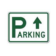 Parking Lot Sign with Straight Ahead Arrow - 24x18 - Reflective Rust-Free Heavy Gauge Aluminum Parking Signs