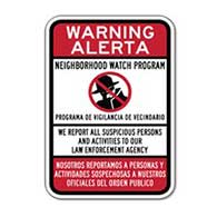 Bilingual Neighborhood Watch Signs - 12x18