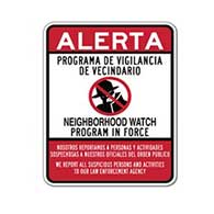 Bilingual Neighborhood Watch Program In Force Sign - 18x24