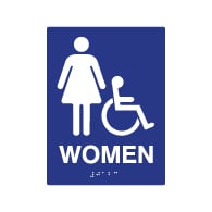 ADA Compliant Accessible Womens Restroom Wall Signs - 6x8