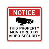 Notice This Property Monitored By Video Camera Security Decals - Package of 3