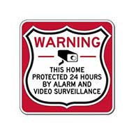 This Home-Business-Property Protected 24 Hours Shield Sign 12x12