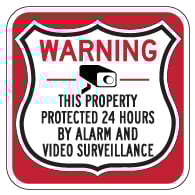 This Property Protected 24 Hours Shield Sign 18x18