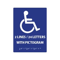 ADA Compliant Custom Signs with a Pictogram, Up to 36 Characters of Tactile Text and Grade 2 Braille - Up to 3 Lines of Text with 36 Characters Total