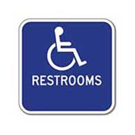 Outdoor Rated Aluminum Accessible Restrooms Sign - No Arrows - 12x12 - Reflective Rust-Free Heavy Gauge (.063) Aluminum Restroom Signs