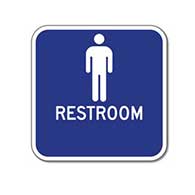 Outdoor Rated Aluminum Mens Restrooms Sign - No Arrow - 12x12 - Reflective Rust-Free Heavy Gauge (.063) Aluminum Restroom Signs