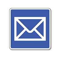 Mail Symbol Sign - 8x8- Non-Reflective Rust-Free .050 Gauge Aluminum Symbol for Mailbox or Post Sign