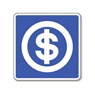 Cashier Symbol Sign - 8x8- Non-Reflective Rust-Free .050 Gauge Aluminum Symbol Sign for Cashier or Money Services