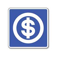 Cashier Symbol Sign - 8x8- Non-Reflective Rust-Free .050 Gauge Aluminum Symbol Sign for Cashier or Money Services