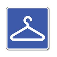 Coat Room Symbol Sign - 8x8- Non-Reflective Rust-Free .050 Gauge Aluminum Symbol Sign for Coat Room, Coat Check, or Closet