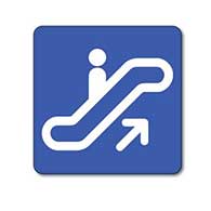 Escalator Up Symbol Sign - 8x8- Non-Reflective Rust-Free .050 Gauge Aluminum Symbol Sign for Up Escalators