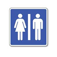Unisex Restroom Symbol Sign - 8x8- Non-Reflective Rust-Free .050 Gauge Aluminum Symbol Sign for Unisex Bathrooms