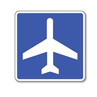 Airport Symbol Sign - 8x8- Non-Reflective Rust-Free .050 Gauge Aluminum Symbol Sign for Airports and Air Transportation