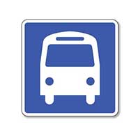 Bus Symbol Sign - 8x8- Non-Reflective Rust-Free .050 Gauge Aluminum Symbol Sign for Buses and Bus Stops