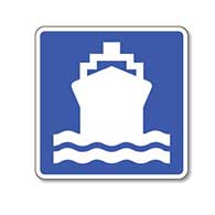 Water Transportation Symbol Sign - 8x8- Non-Reflective Rust-Free .050 Gauge Aluminum Symbol Sign for Water Transportation