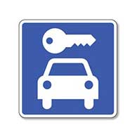 Car Rental Symbol Sign - 8x8- Non-Reflective Rust-Free .050 Gauge Aluminum Symbol Sign for Car Rental Businesses