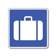 Baggage Office Sign - 8x8- Non-Reflective Rust-Free .050 Gauge Aluminum Symbol Sign for Baggage Offices
