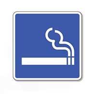 Smoking Allowed Symbol Sign - 8x8- Non-Reflective Rust-Free .050 Gauge Aluminum Symbol Sign for Smoking Allowed in this Area Signs