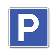 Parking Symbol Sign - 8x8- Non-Reflective Rust-Free .050 Gauge Aluminum Symbol Sign for Parking Lots, and Parking Spaces