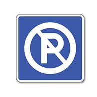 No Parking Symbol Sign - 8x8- Non-Reflective Rust-Free .050 Gauge Aluminum Symbol Sign for Parking Lots, Parking Garages and Parking Spaces