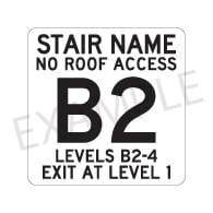Custom Reflective Stairwell and Floor Indicator Signs (No Braiile - Not ADA Compliant) - 12x12 Size